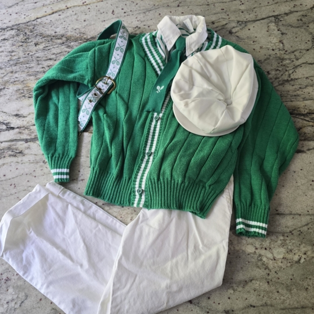 Kids Green and White Matching Set